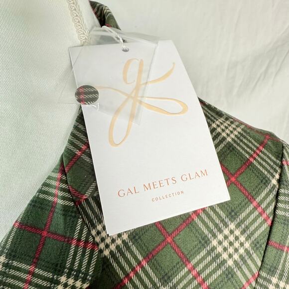 NWT Gal Meets Glam Dress Tartan Plaid Green Red Traditional Christmas Small 6 - Picture 7 of 11
